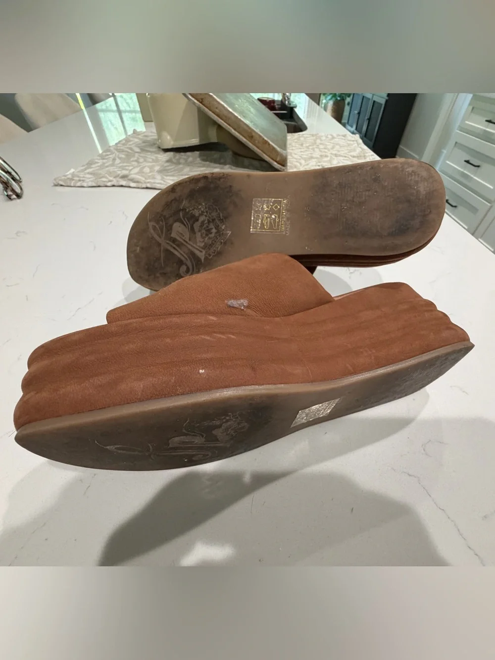 Free People Brown Suede Slide Mules